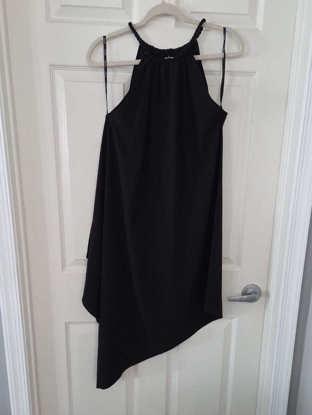 XOXO Black Asymmetrical Halter Dress